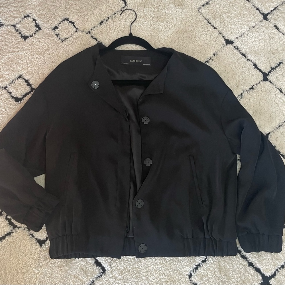 ZARA Basic Black Snap Button Jacket